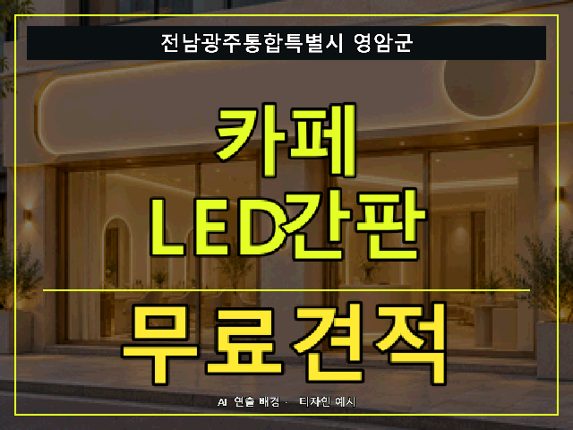전남광주통합특별시 영암군 카페 LED간판 무료견적 안내 썸네일 · AI 연출 배경