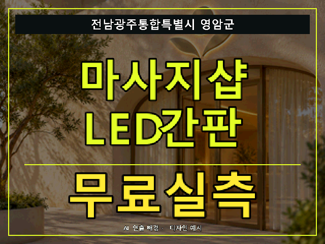 전남광주통합특별시 영암군 마사지샵 LED간판 무료실측 안내 썸네일 · AI 연출 배경