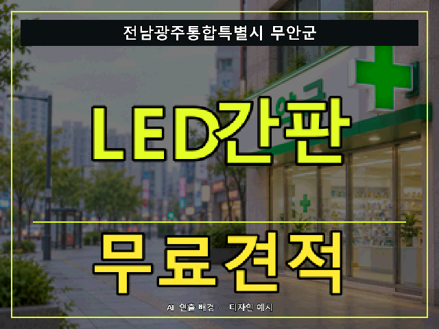 전남광주통합특별시 무안군 LED간판 무료견적 안내 썸네일 · AI 연출 배경