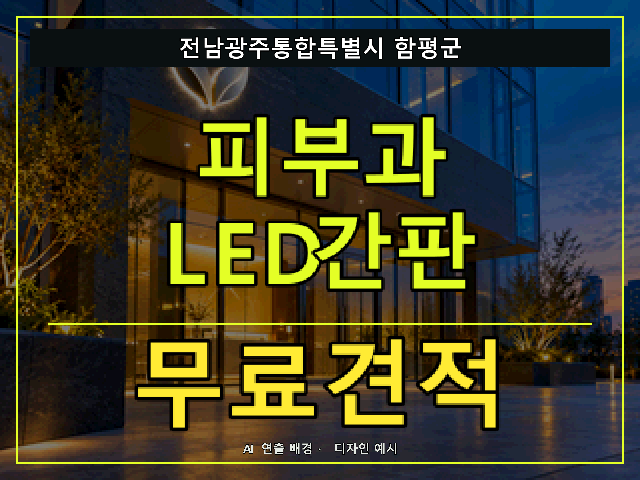 전남광주통합특별시 함평군 피부과 LED간판 무료견적 안내 썸네일 · AI 연출 배경