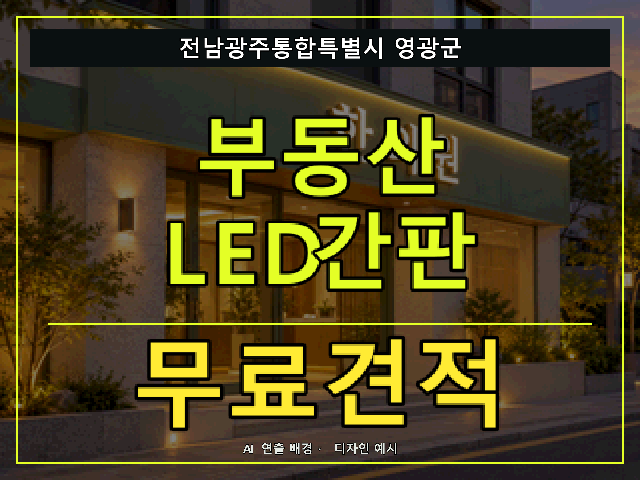 전남광주통합특별시 영광군 부동산 LED간판 무료견적 안내 썸네일 · AI 연출 배경