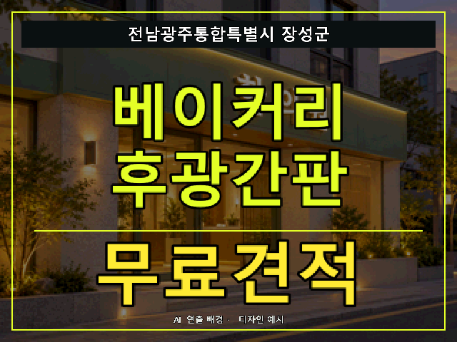 전남광주통합특별시 장성군 베이커리 후광간판 무료견적 안내 썸네일 · AI 연출 배경