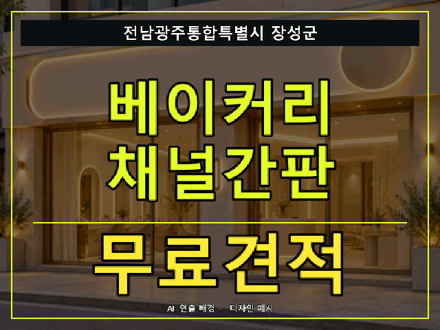 전남광주통합특별시 장성군 베이커리 채널간판 무료견적 안내 썸네일 · AI 연출 배경