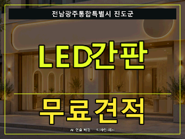 전남광주통합특별시 진도군 LED간판 무료견적 안내 썸네일 · AI 연출 배경
