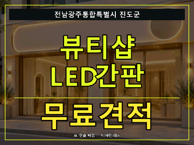 전남광주통합특별시 진도군 뷰티샵 LED간판 무료견적 안내 썸네일 · AI 연출 배경