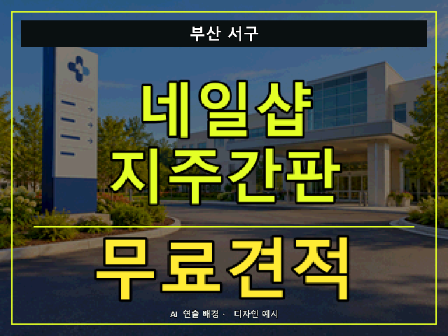 부산 서구 네일샵 지주간판 무료견적 안내 썸네일 · AI 연출 배경