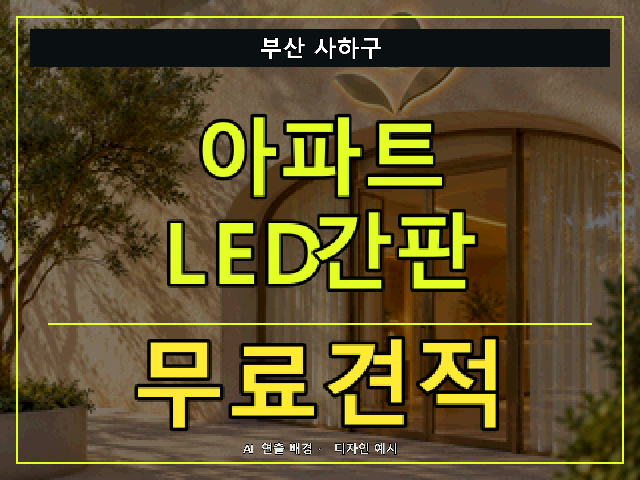 부산 사하구 아파트 LED간판 무료견적 안내 썸네일 · AI 연출 배경