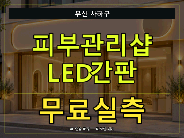 부산 사하구 피부관리샵 LED간판 무료실측 안내 썸네일 · AI 연출 배경