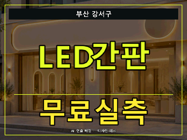 부산 강서구 LED간판 무료실측 안내 썸네일 · AI 연출 배경