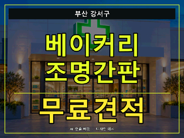 부산 강서구 베이커리 조명간판 무료견적 안내 썸네일 · AI 연출 배경