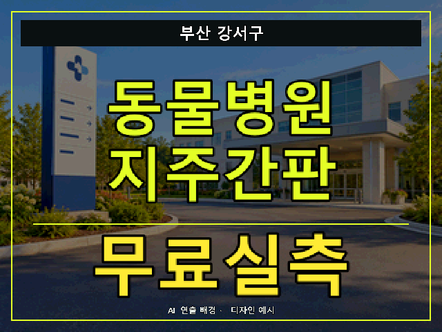 부산 강서구 동물병원 지주간판 무료실측 안내 썸네일 · AI 연출 배경