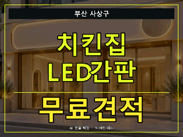 부산 사상구 치킨집 LED간판 무료견적 안내 썸네일 · AI 연출 배경