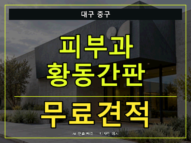 대구 중구 피부과 황동간판 무료견적 안내 썸네일 · AI 연출 배경