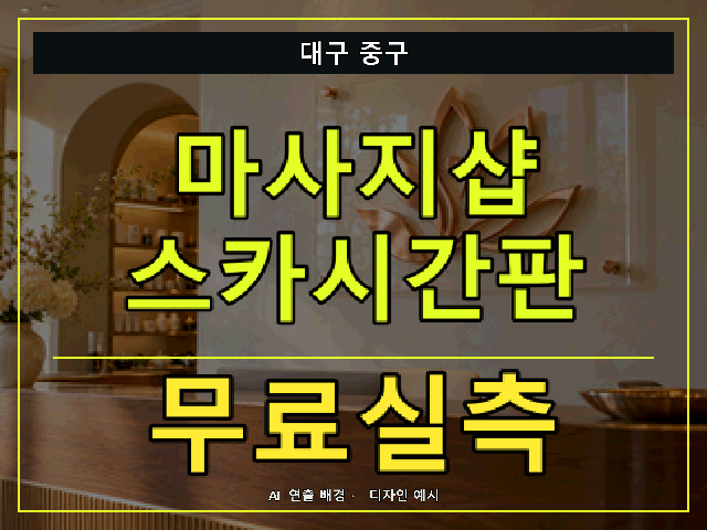 대구 중구 마사지샵 스카시간판 무료실측 안내 썸네일 · AI 연출 배경