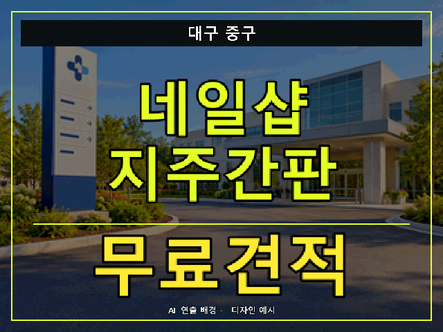 대구 중구 네일샵 지주간판 무료견적 안내 썸네일 · AI 연출 배경