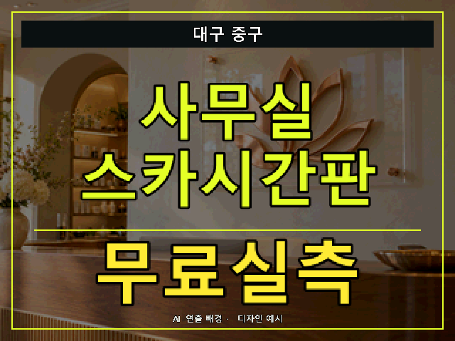대구 중구 사무실 스카시간판 무료실측 안내 썸네일 · AI 연출 배경