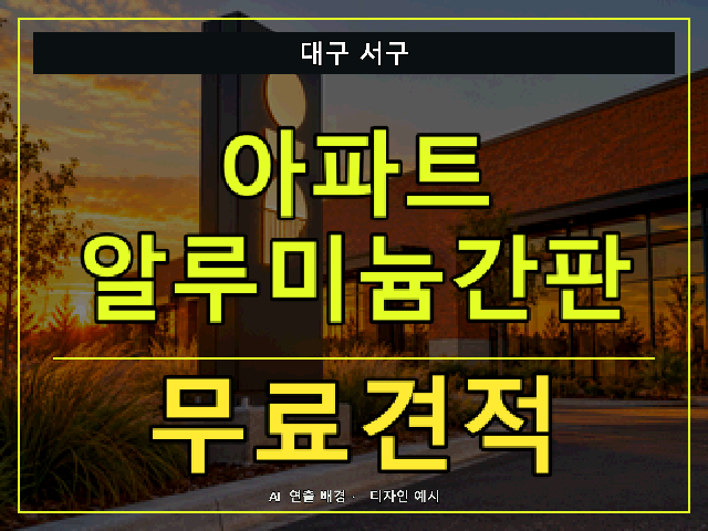 대구 서구 아파트 알루미늄간판 무료견적 안내 썸네일 · AI 연출 배경