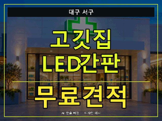 대구 서구 고깃집 LED간판 무료견적 안내 썸네일 · AI 연출 배경