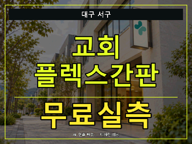 대구 서구 교회 플렉스간판 무료실측 안내 썸네일 · AI 연출 배경