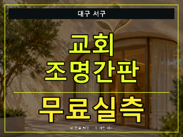 대구 서구 교회 조명간판 무료실측 안내 썸네일 · AI 연출 배경