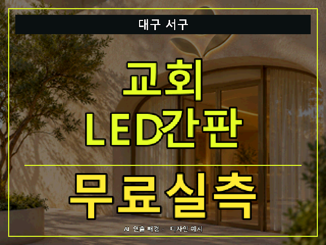 대구 서구 교회 LED간판 무료실측 안내 썸네일 · AI 연출 배경