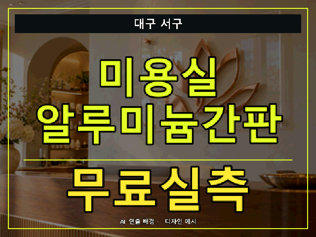대구 서구 미용실 알루미늄간판 무료실측 안내 썸네일 · AI 연출 배경
