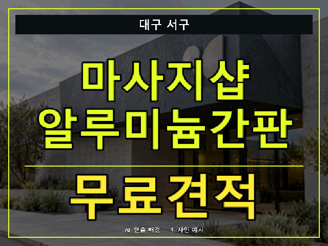 대구 서구 마사지샵 알루미늄간판 무료견적 안내 썸네일 · AI 연출 배경