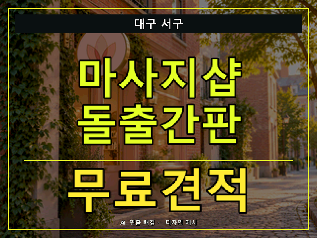 대구 서구 마사지샵 돌출간판 무료견적 안내 썸네일 · AI 연출 배경