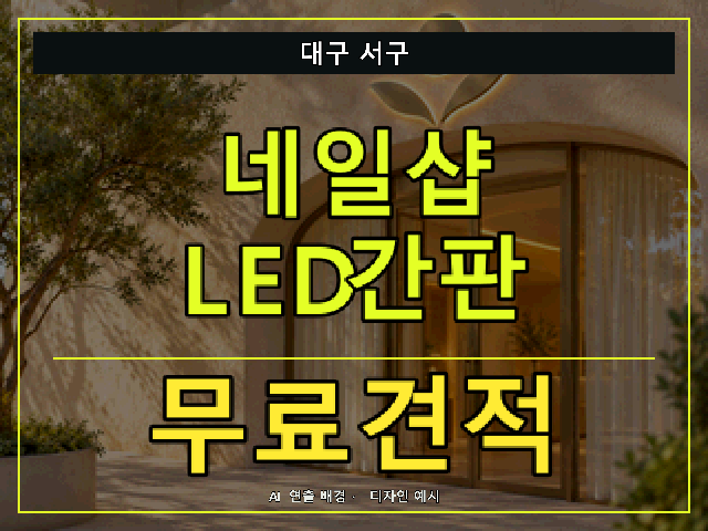 대구 서구 네일샵 LED간판 무료견적 안내 썸네일 · AI 연출 배경
