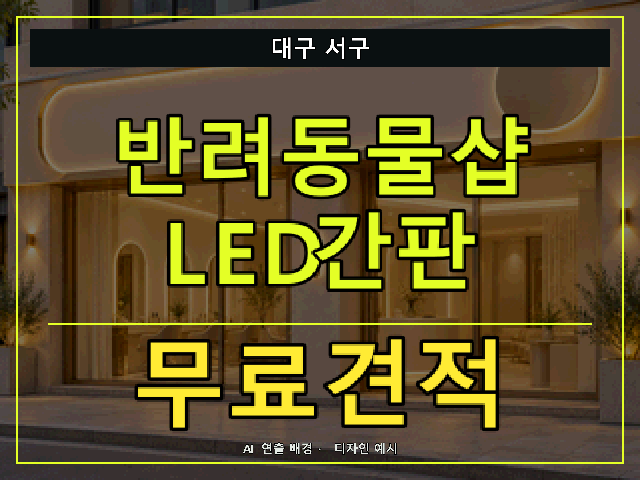 대구 서구 반려동물샵 LED간판 무료견적 안내 썸네일 · AI 연출 배경
