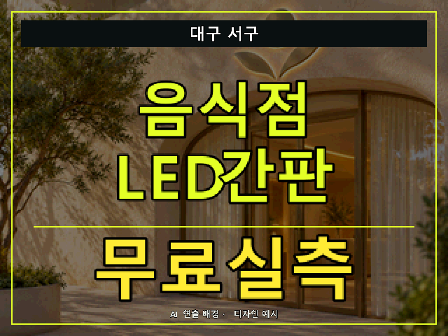 대구 서구 음식점 LED간판 무료실측 안내 썸네일 · AI 연출 배경