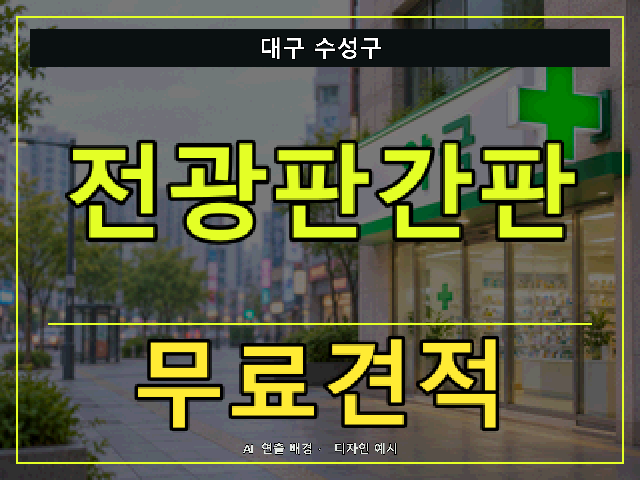 대구 수성구 전광판간판 무료견적 안내 썸네일 · AI 연출 배경