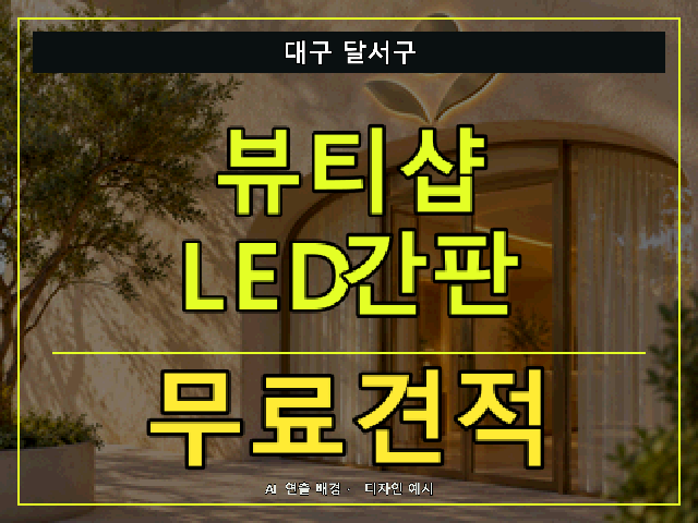 대구 달서구 뷰티샵 LED간판 무료견적 안내 썸네일 · AI 연출 배경