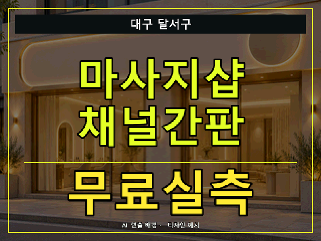 대구 달서구 마사지샵 채널간판 무료실측 안내 썸네일 · AI 연출 배경