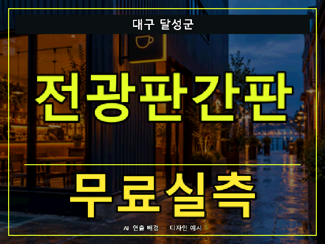 대구 달성군 전광판간판 무료실측 안내 썸네일 · AI 연출 배경