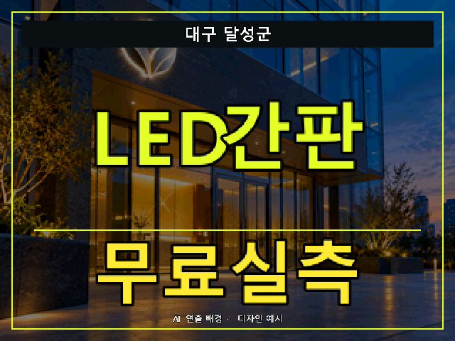 대구 달성군 LED간판 무료실측 안내 썸네일 · AI 연출 배경