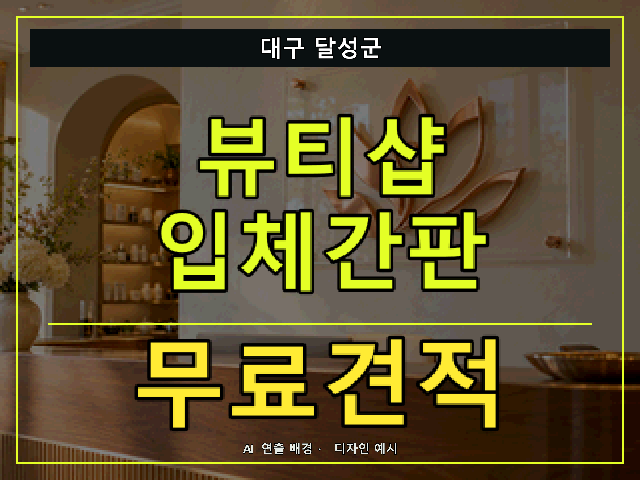 대구 달성군 뷰티샵 입체간판 무료견적 안내 썸네일 · AI 연출 배경