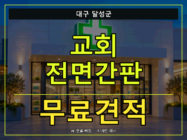 대구 달성군 교회 전면간판 무료견적 안내 썸네일 · AI 연출 배경