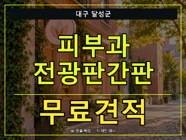 대구 달성군 피부과 전광판간판 무료견적 안내 썸네일 · AI 연출 배경