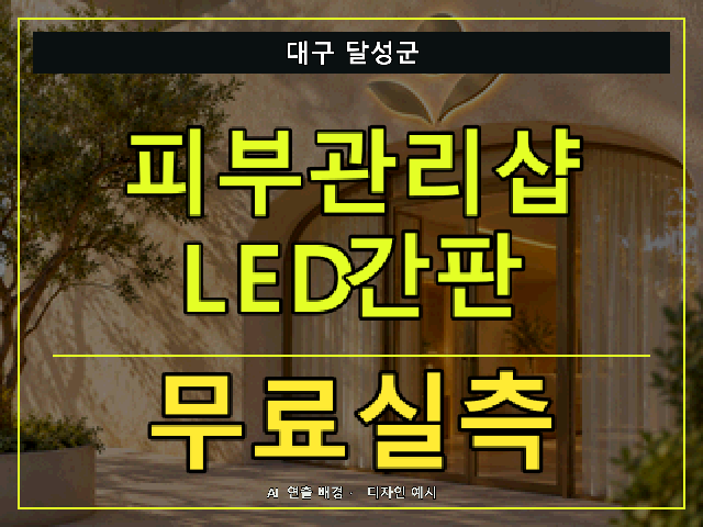 대구 달성군 피부관리샵 LED간판 무료실측 안내 썸네일 · AI 연출 배경