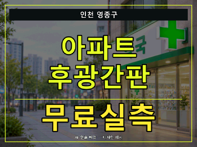 인천 영종구 아파트 후광간판 무료실측 안내 썸네일 · AI 연출 배경