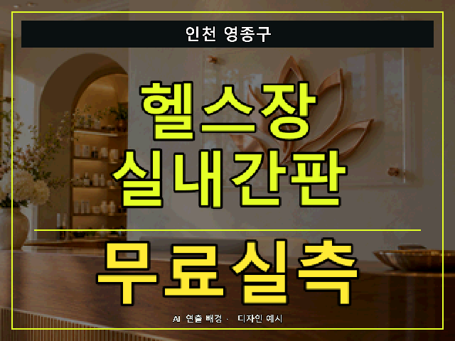 인천 영종구 헬스장 실내간판 무료실측 안내 썸네일 · AI 연출 배경