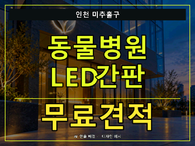 인천 미추홀구 동물병원 LED간판 무료견적 안내 썸네일 · AI 연출 배경