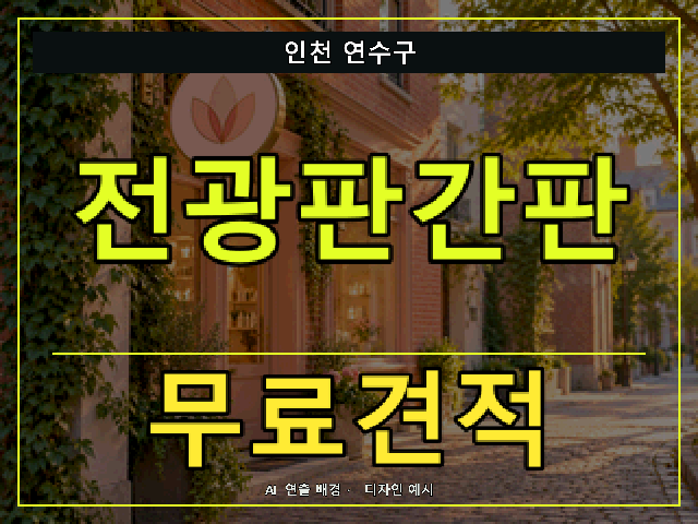 인천 연수구 전광판간판 무료견적 안내 썸네일 · AI 연출 배경