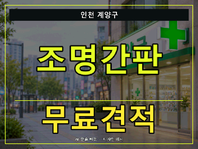 인천 계양구 조명간판 무료견적 안내 썸네일 · AI 연출 배경