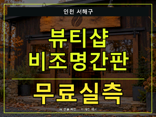 인천 서해구 뷰티샵 비조명간판 무료실측 안내 썸네일 · AI 연출 배경