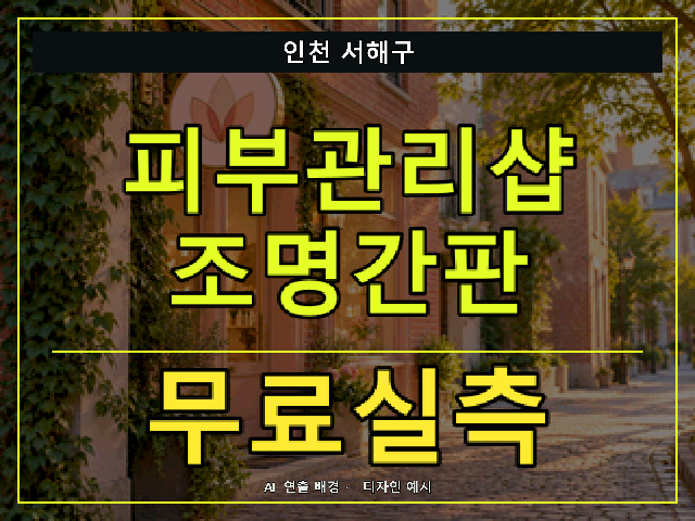 인천 서해구 피부관리샵 조명간판 무료실측 안내 썸네일 · AI 연출 배경