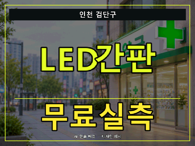 인천 검단구 LED간판 무료실측 안내 썸네일 · AI 연출 배경