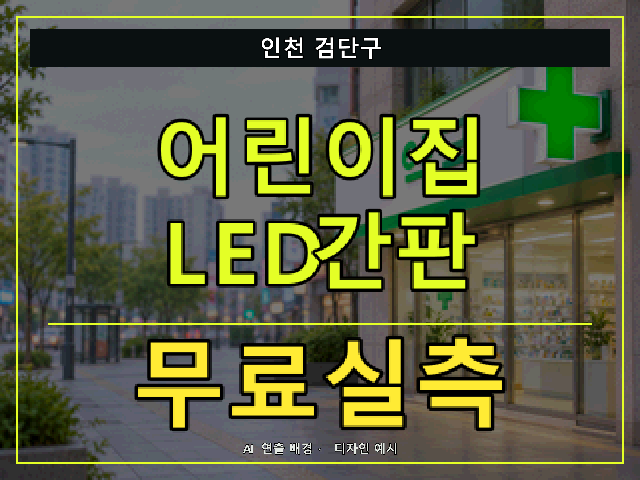 인천 검단구 어린이집 LED간판 무료실측 안내 썸네일 · AI 연출 배경