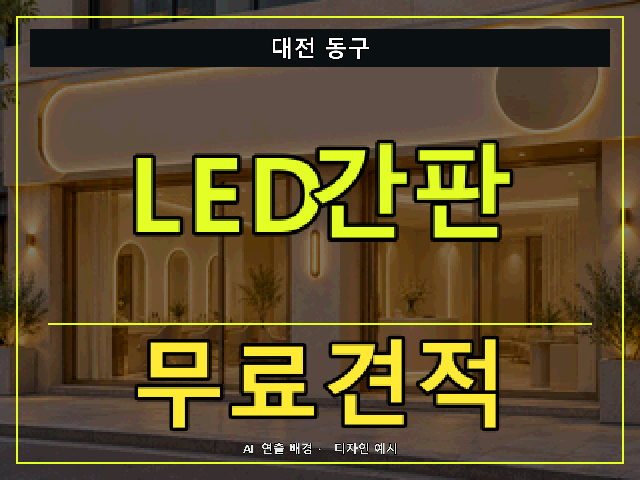 대전 동구 LED간판 무료견적 안내 썸네일 · AI 연출 배경